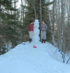 The finished snowman