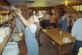 Putting the dishes away