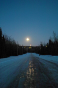 The moon is being reflected on the ice.