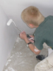 working in the cupboard