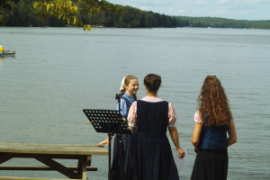 by the lake
