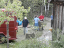 unloading from the trailer